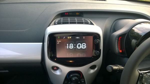 The huge screen functions as the trip computer and DAB radio with the usual media inputs also catered for. I loved the funky clock radio font too!