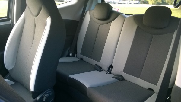 Very good use of space and comfortable seats. Side bolster support is very poor though but trim feels hard wearing and nicely put together. Rear seat backs fold to add extra cargo space but doesn't reveal a flat floor.