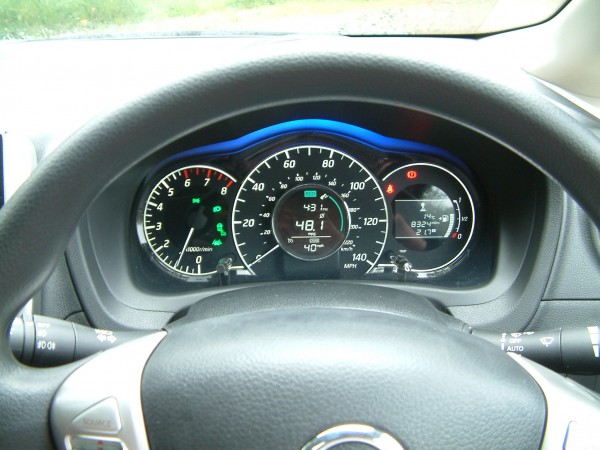 Good clear instruments but spoilt by small, fussy and distracting economy aids - the bluey hue above the speedo tells the car is in eco mode.