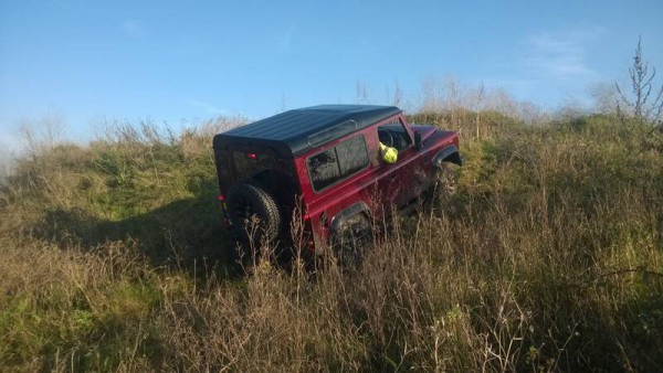 Quality tyre equipment meant the 90 ran up this 1 in 4 muddy grass bank like a spring Lamb - Despite some shocking terrain the Defender refused to be beaten... but it's not for the faint hearted, its a grafting machine.