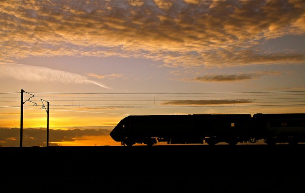 An East Coast Trains HST set hammers by near Frinkley Lane level crossing Lincolnshire on the last day of public ownership. Image - Andy Wills