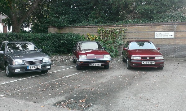 Vauxhall Motors three Cavaliers from the heritage fleet.