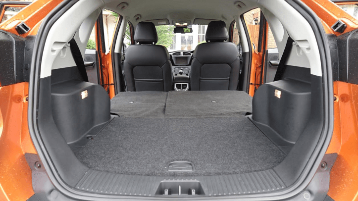 Whopping boot and seats that fold and lock down flat to the floor. There's also a charging point on the floor but the sliding loadbay cover feels flimsy in use.